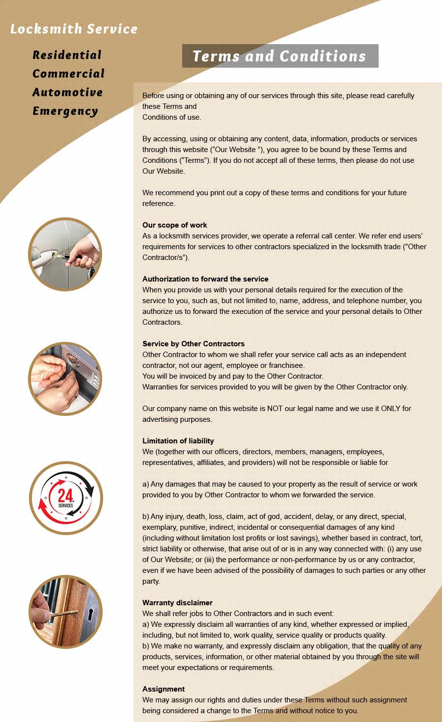 Cincinnati Top Locksmith, Cincinnati, OH 513-714-5183 - Terms-and-Condition